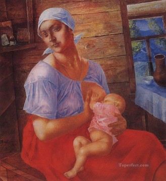  Kuzma Oil Painting - mother 1915 Kuzma Petrov Vodkin